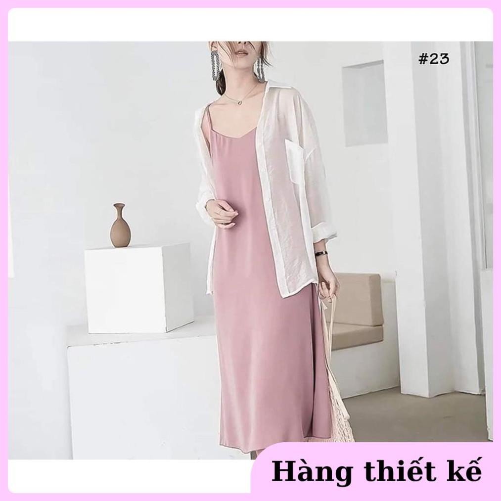 ( Hàng cao cấp ) ĐẦM 2 DÂY NHIỀU MÀU CHẤT LỤA MỀM MẠI SIÊU ĐẸP