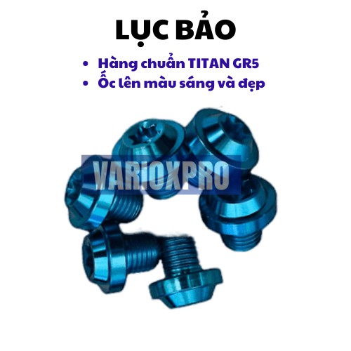 Ốc chân kính TITAN chuẩn GR5 10 ly - Xanh tím và Lục bảo - Ốc chân kính titan xe máy