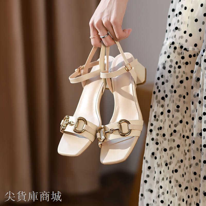 Giày Sandals Đế Thô Thanh Lịch Hợp Thời Trang Hè Phong Cách Hàn Quốc Cho Nữ Size 34-39