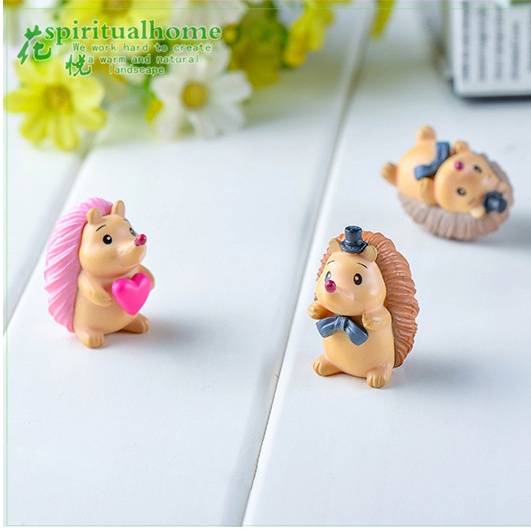 Phụ kiện Nhím ôm tim dễ thương, trang trí tiểu cảnh, mô hình cây cảnh