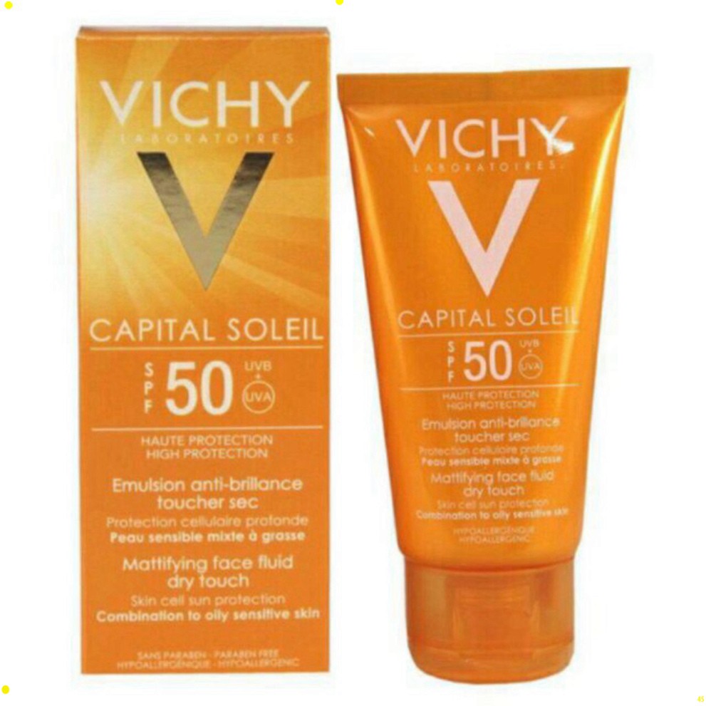 Kem chống nắng Vichy 60ml chính hãng của pháp, kem chống nắng không nhờn da, dưỡng trắng da sáng mượt căng mịn khj