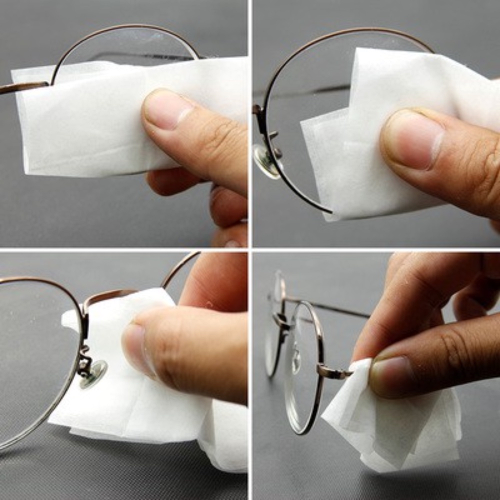 Giấy lau kính Visiomax Hộp 52 tờ không để lại vết, giảm hơi nước, Hàng Đức
