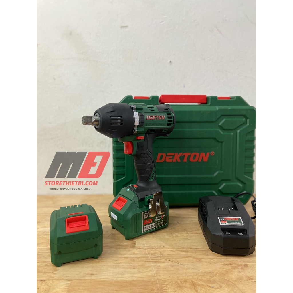 D21 Máy siết bulong 21v 550Nm 1/2 Dekton (Moter Từ)