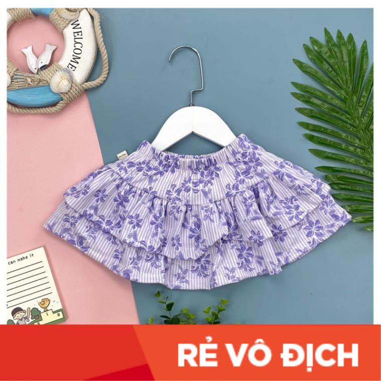 Chân váy cotton bé gái thương hiệu litibaby từ 10-30kg, kiểu dáng 2 tầng, chất cotton mềm mịn, ,có quần bên trong