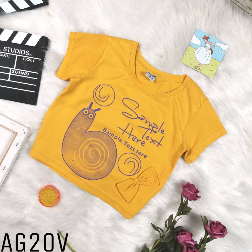 [COTTON 4 CHIỀU] Áo bé gái CROPTOP size đại thun cotton mềm mịn AG20