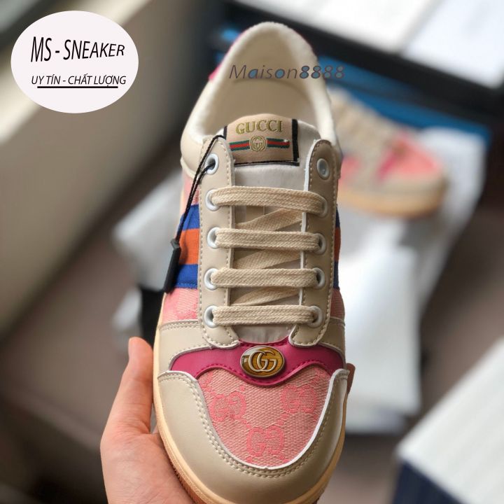 Giày Gucci sơn tùng,  Giày thể thao GG 3 vạch hàng cao cấp da thật full size 36-43 | BigBuy360 - bigbuy360.vn