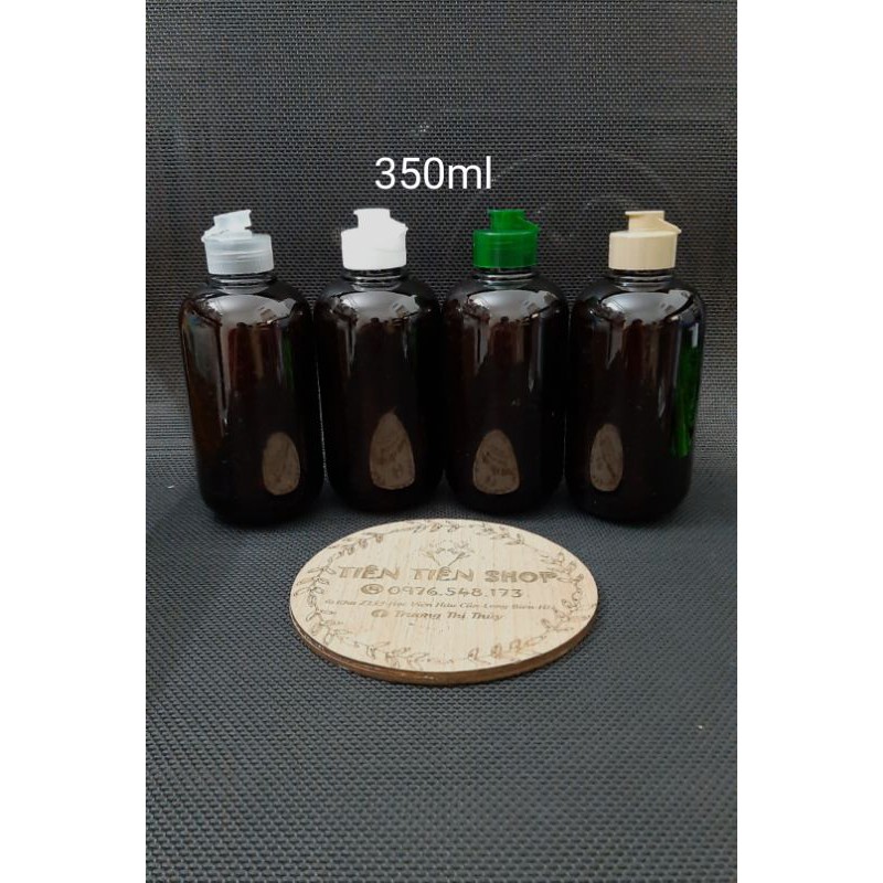 Chai nhựa nâu 350ml nắp bật