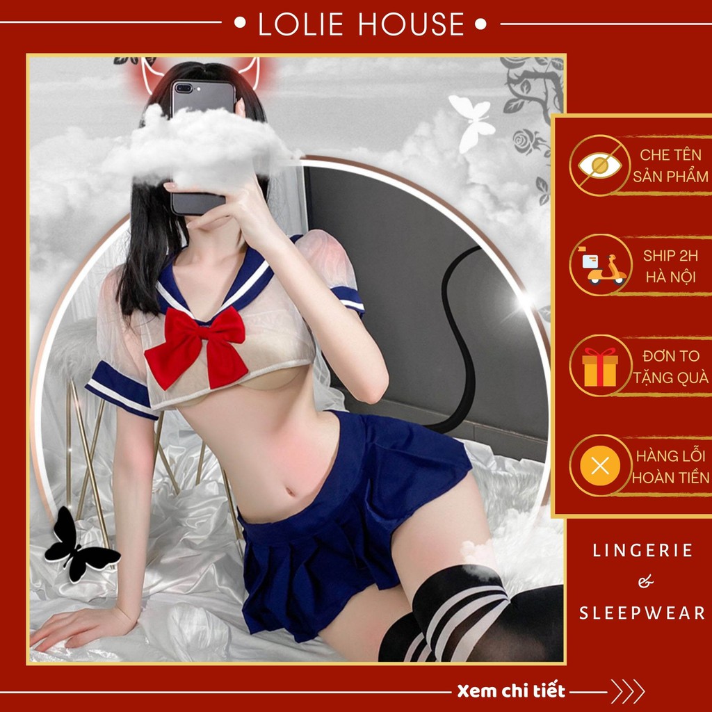 Cosplay học sinh sexy anime - Set đồ váy đầm ngủ nữ sinh sexy gợi cảm LOLIE HOUSE - CP25