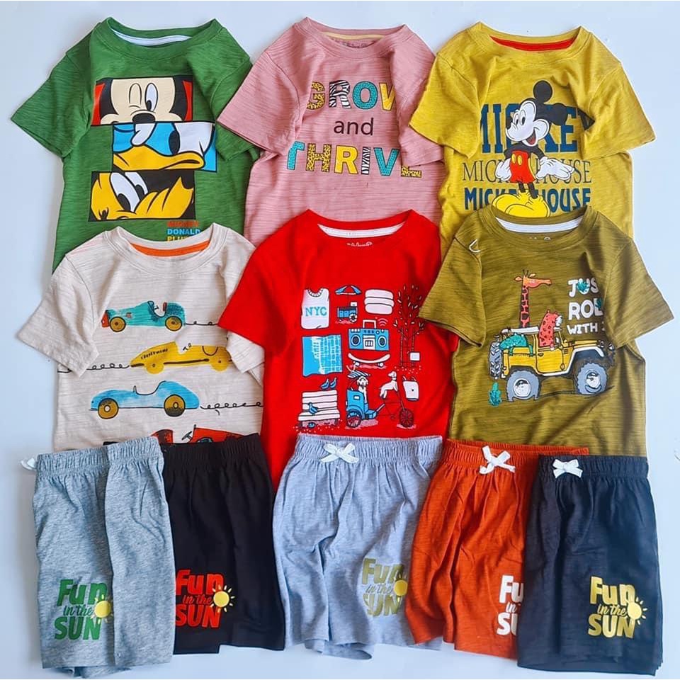 Đồ Bộ Cotton In Họa Tiết Hoạt Hình Mặc Mùa Hè Cho Bé Trai Size 1 - 5 Tuổi MINTSCLOSET Mint's Closet - DB8029