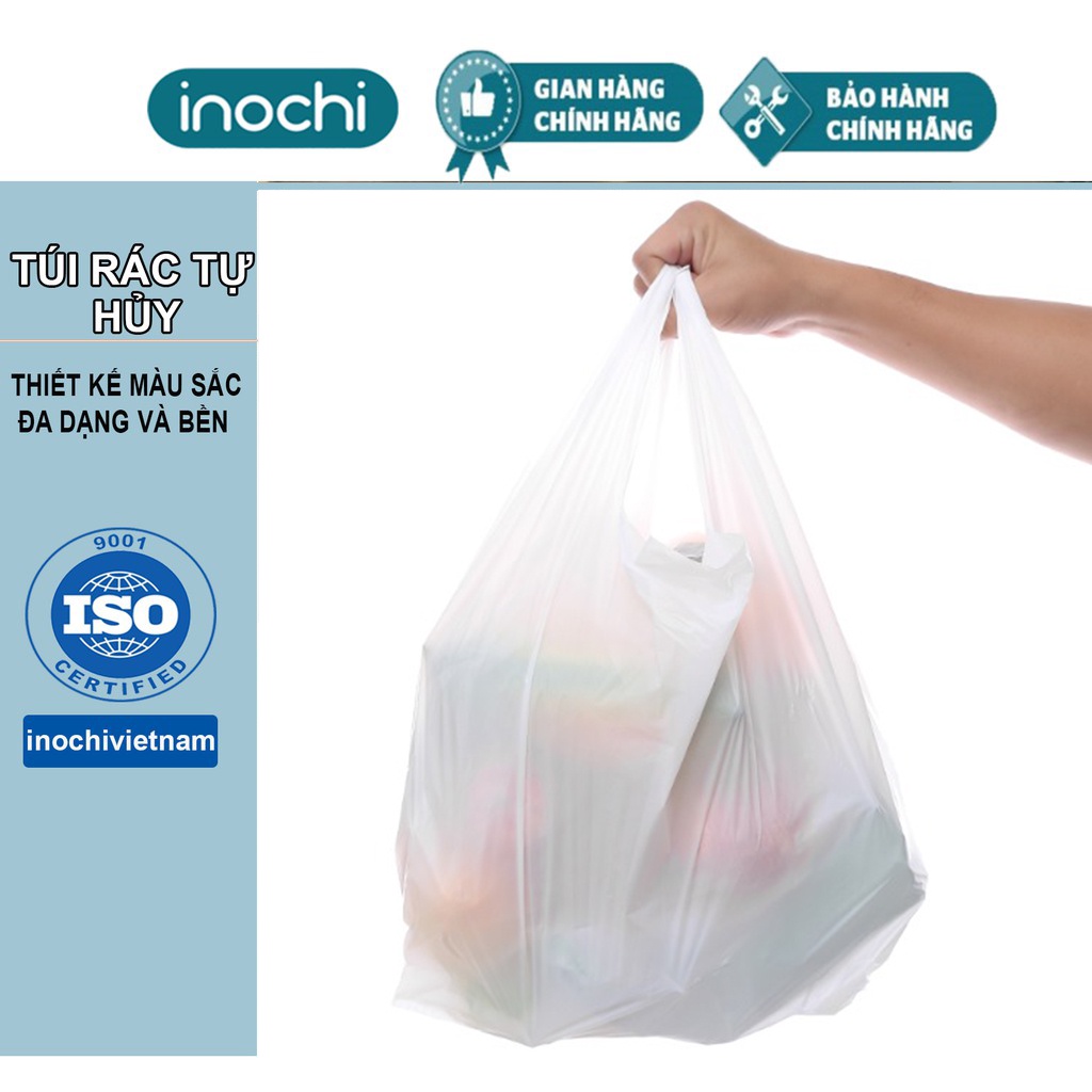 Túi rác tự phân hủy -Soji có quai sinh học Inochi tiện dụng bảo vệ môi thường