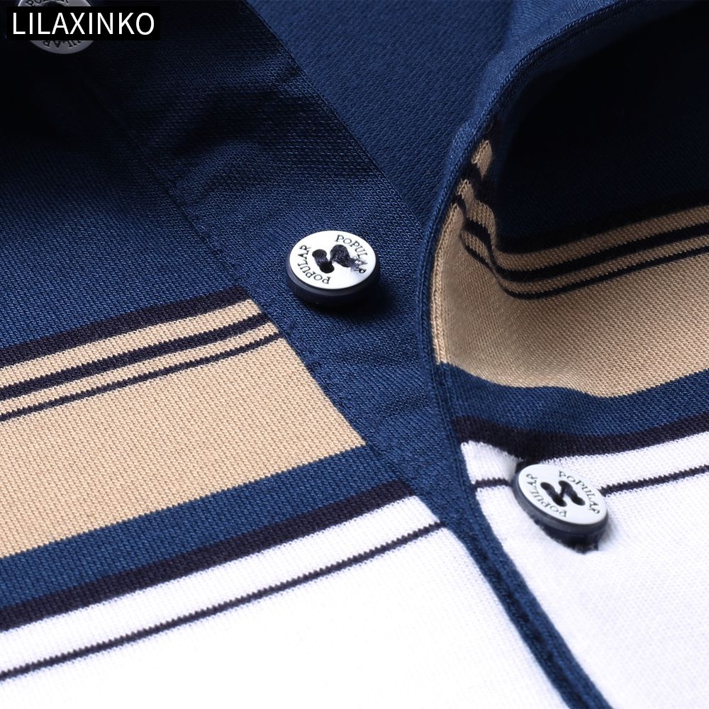 Áo Thun Polo Cotton Tay Dài Kẻ Sọc 3 Màu Thời Trang Thu Đông Cho Nam