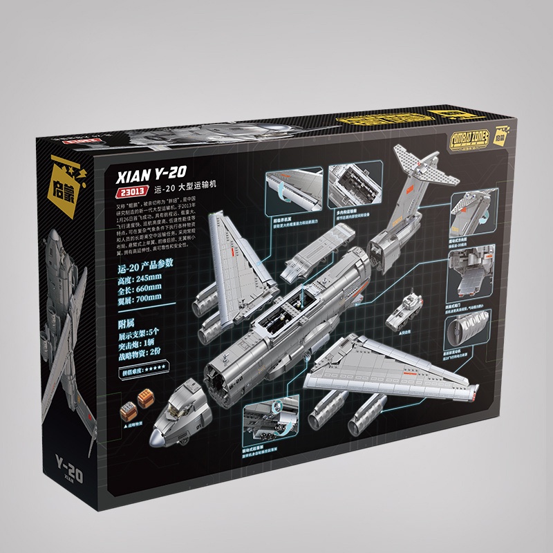 Đồ chơi Lắp ráp Máy Bay Chở hàng Xian Y-20, Enlighten 23013 Transport Aicraft, Xếp hình thông minh