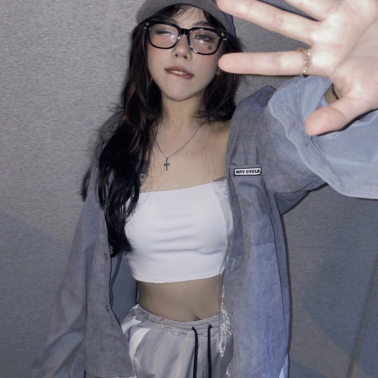 Áo sơ mi nhung tăm pocket - Áo sơ mi tay dài nam nữ form rộng