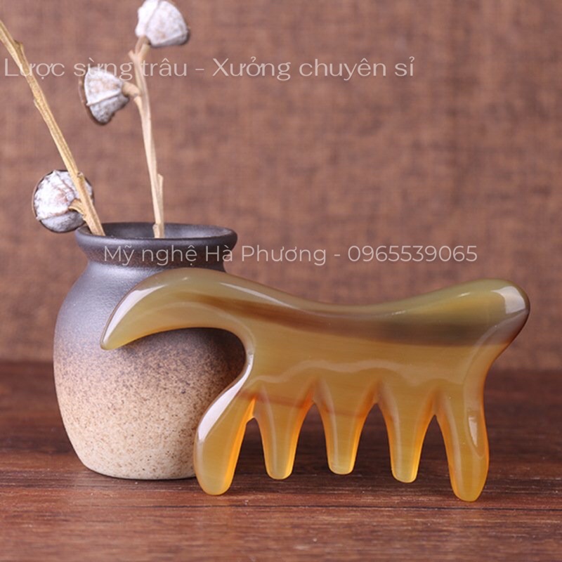 Lược sừng đa năng thần thánh, massage/làm đẹp/ấn huyệt, size S-12cm