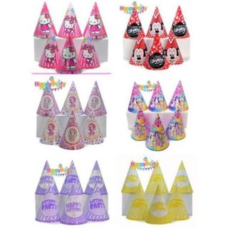 Set 6 nón (mũ ) sinh nhật cho bé trai và bé gái.