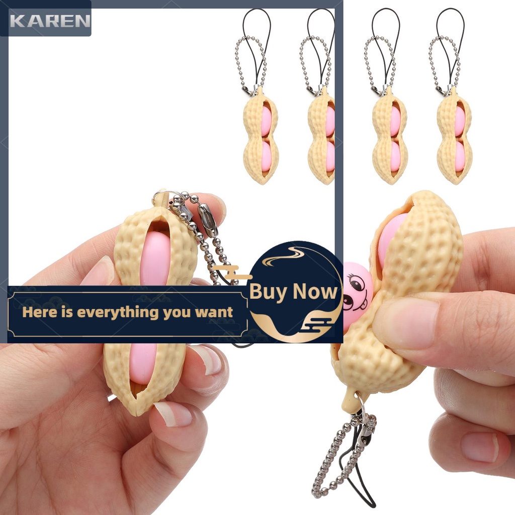 1/3/5/10 Móc Khóa Hình Hạt Đậu Phộng Dễ Thương