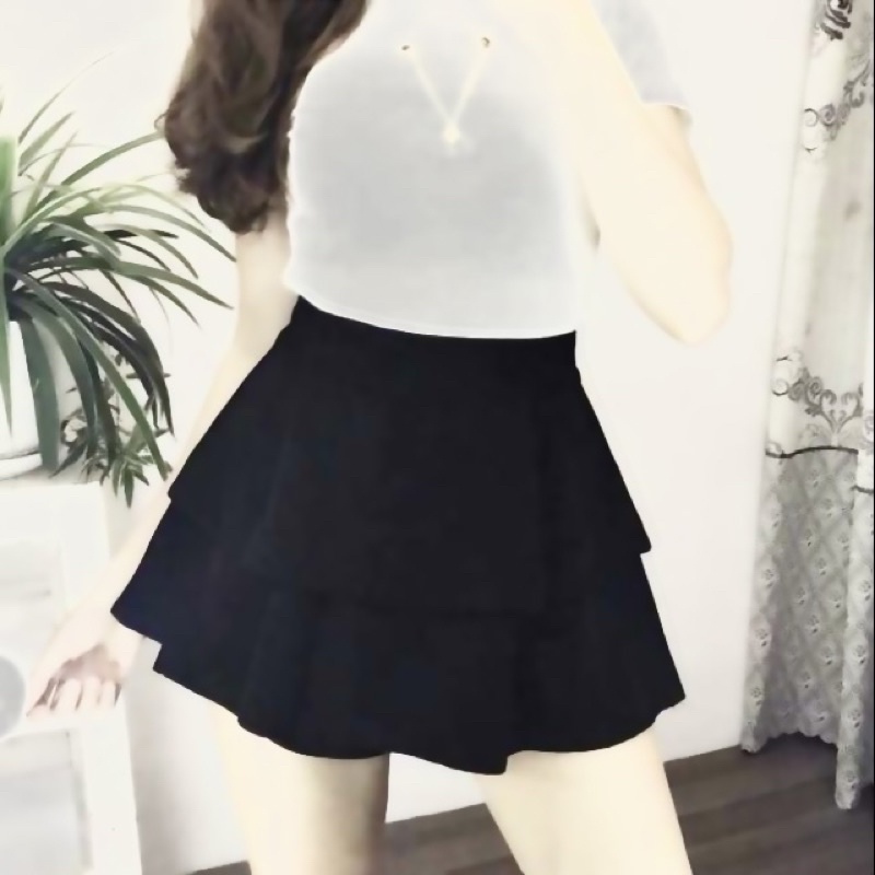 Chân váy 2 tầng Bigszie chất thun xị xò co giãn thoải mái