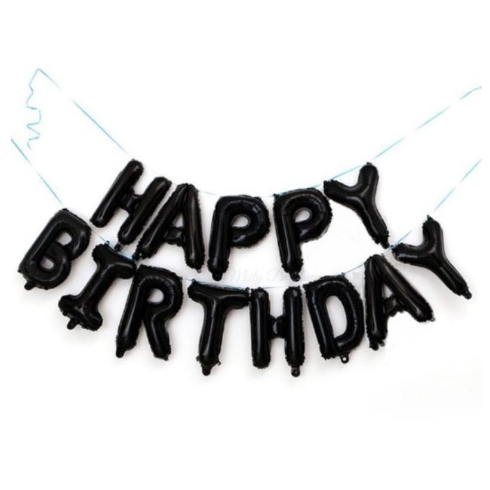 Bong Bóng chữ Happy birthday trang trí sinh nhật cao 40 cm, bộ 13 chữ Phụ kiện trang trí sinh nhật trang trí thôi nôi