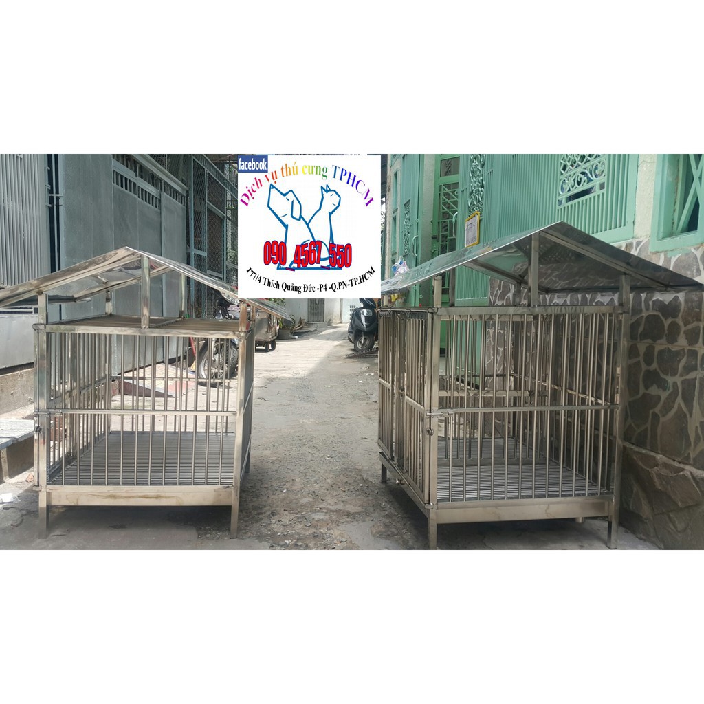 Chuồng Inox Chó Mèo đủ kích thước , Chuồng Inox Mái Che