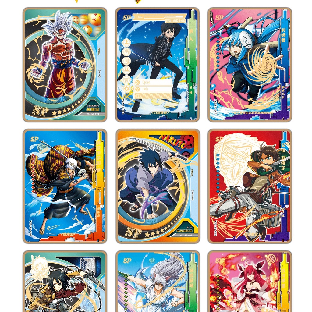 Set ảnh thẻ SHOUNEN anime chibi gacha card nhân phẩm naruto one piece jojo sao nhiều mẫu