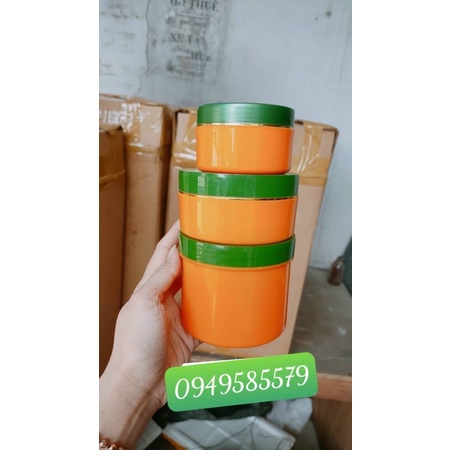 hủ 150g-250g-500g [màu cam nắp xanh rêu]