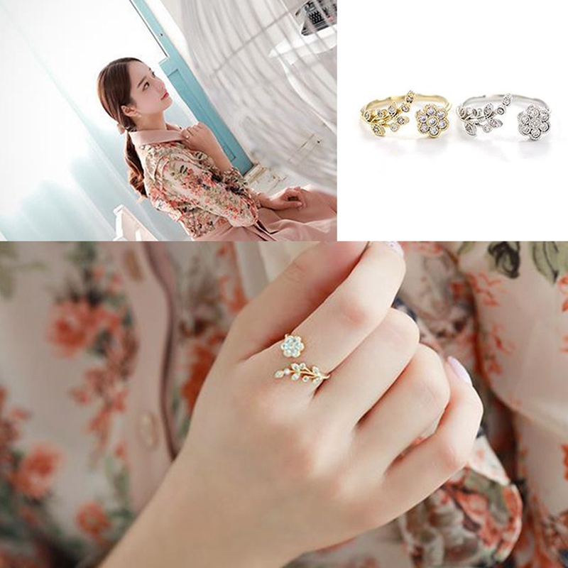 Nhẫn Mạ Vàng Họa Tiết Hoa Dành Cho Nữ
