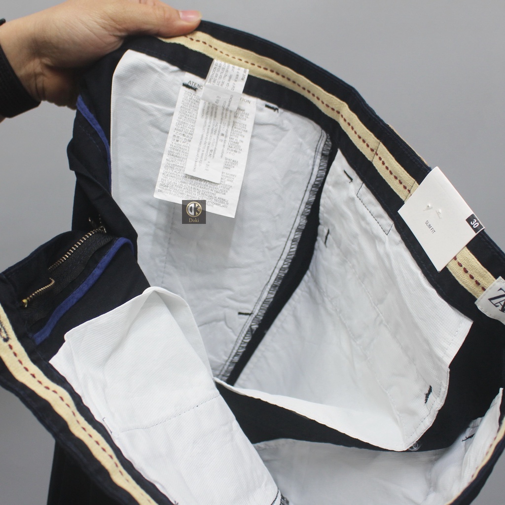 Quần Kaki Nam Màu Đen xì KC-13, Quần kaki túi chéo dáng ôm đứng, chất vải co giãn thoáng mát - DOKI