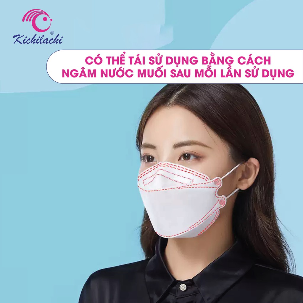 Set 5 Khẩu Trang Kichi 4D mAsk, kháng khuẩn,kháng bụi 99%