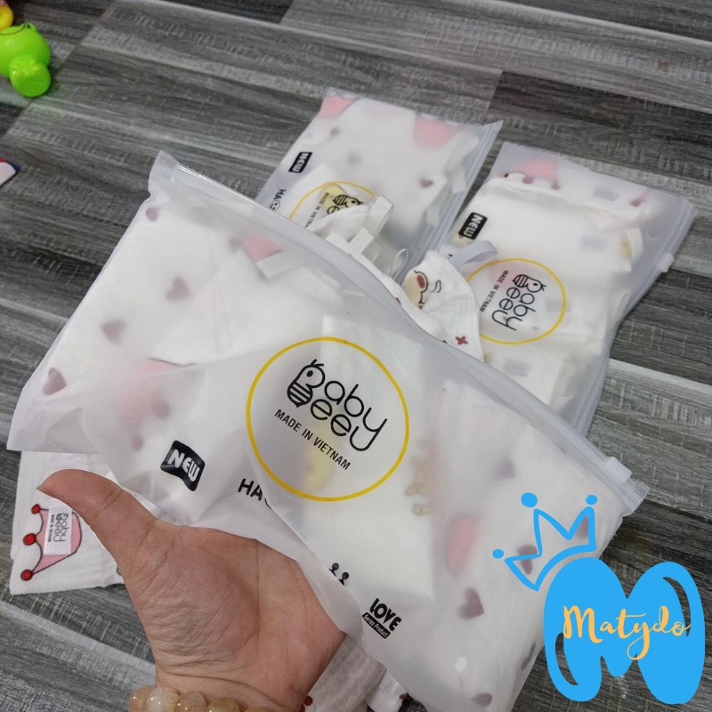 Khăn xô sữa cho bé 6 lớp cao cấp mềm mại thấm sữa rửa mặt lau mũi set 5 khăn Baby Bee