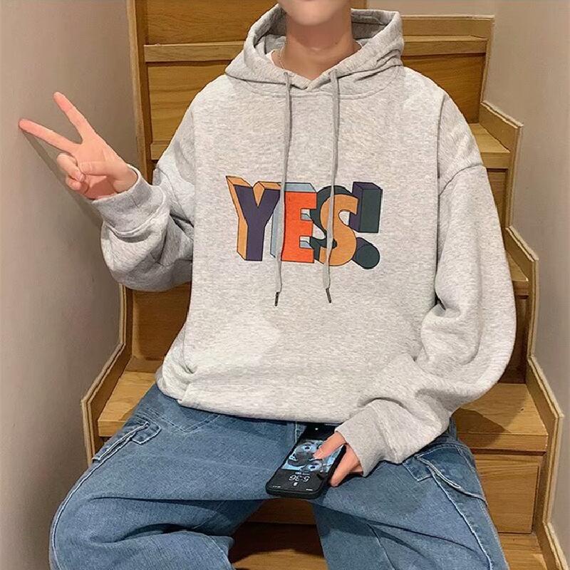 Áo Hoodie Tay Dài Dáng Rộng In Họa Tiết Thời Trang Mùa Đông Hàn Quốc Cho Nam Size M-8XL