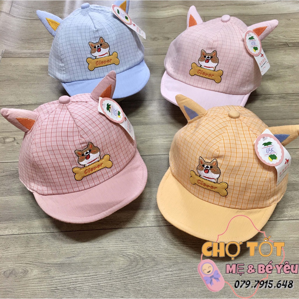 Mũ, Nón Lưỡi Trai Vải Mềm Cho Bé 6-18 Tháng (hình tai thú ngộ nghĩnh)