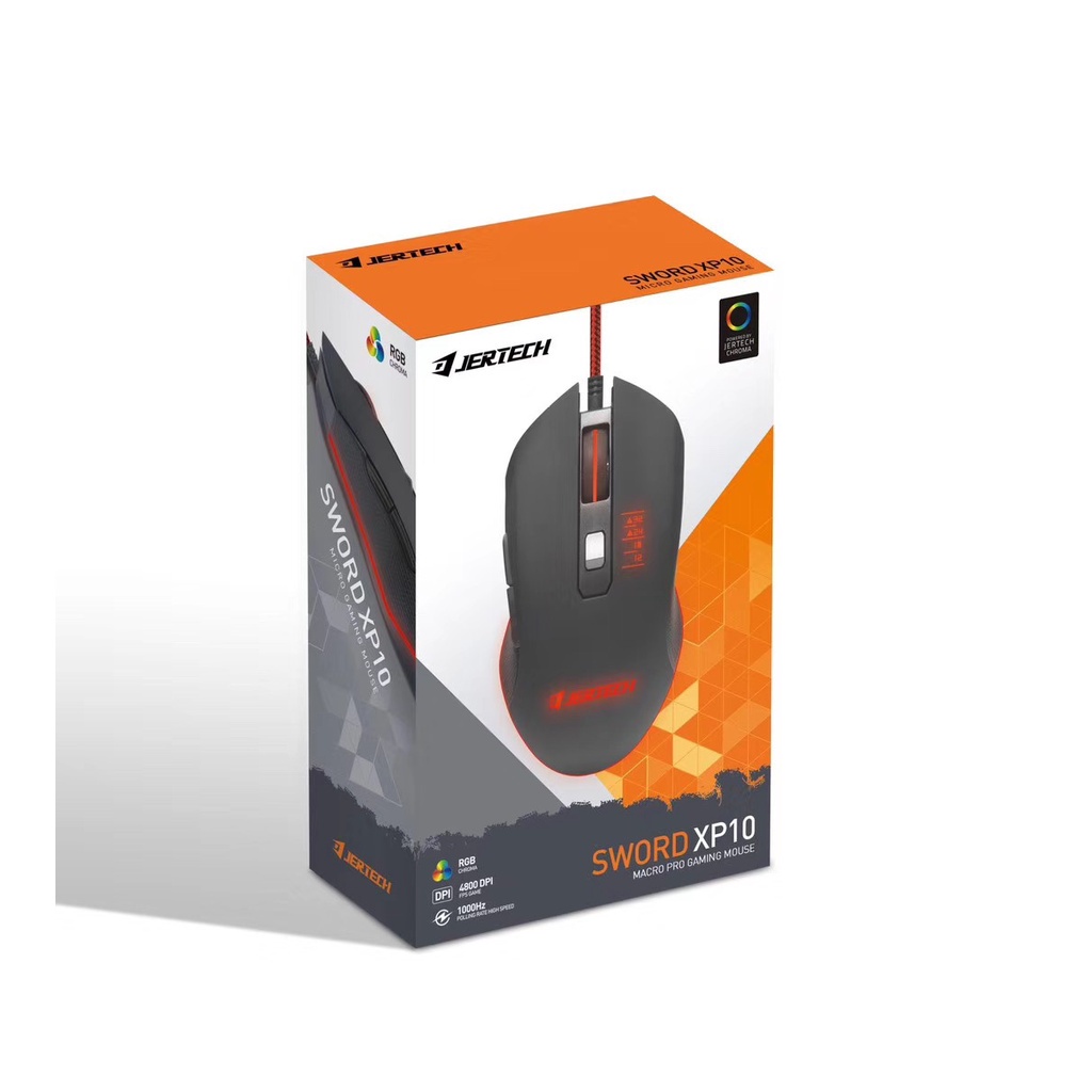 Chuột Gaming Jertech Sword XP10, 4800DPI, 6 NúT RGB - Chính Hãng