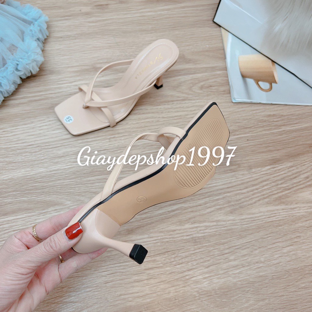 Giày cao gót quai mảnh cao 7cm, giày cao gót sỏ ngón gót nhọn hàng đẹp - mã DDDDDD
