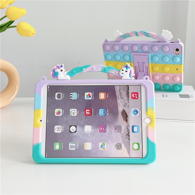 Bao Da Máy Tính Bảng In Hình Kỳ Lân 3D Cho Samsung Galaxy Tab A8 10.5inch X200 X205 T225 T500 T295 P610 P615 T220 T225 T500 T510