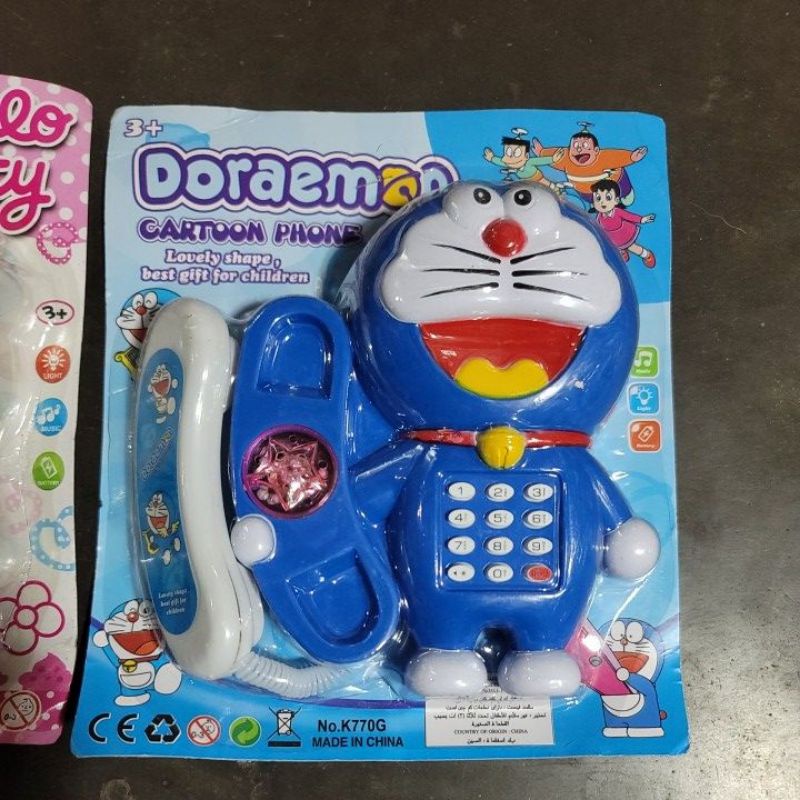 Đồ chơi điện thoại bàn Doraemon, Pikachu size lớn dùng pin có nhạc