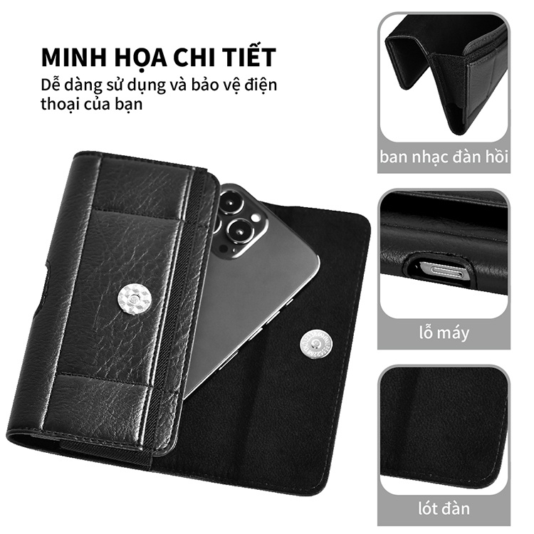 Túi đeo thắt lưng bằng da PU đựng đIện thoại thích hợp cho iPhone13/12/11ProMax 8P 7P Samsung Huawei