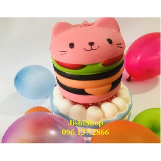 squishy hamburger bánh mèo hồng  - quà cho bé AA