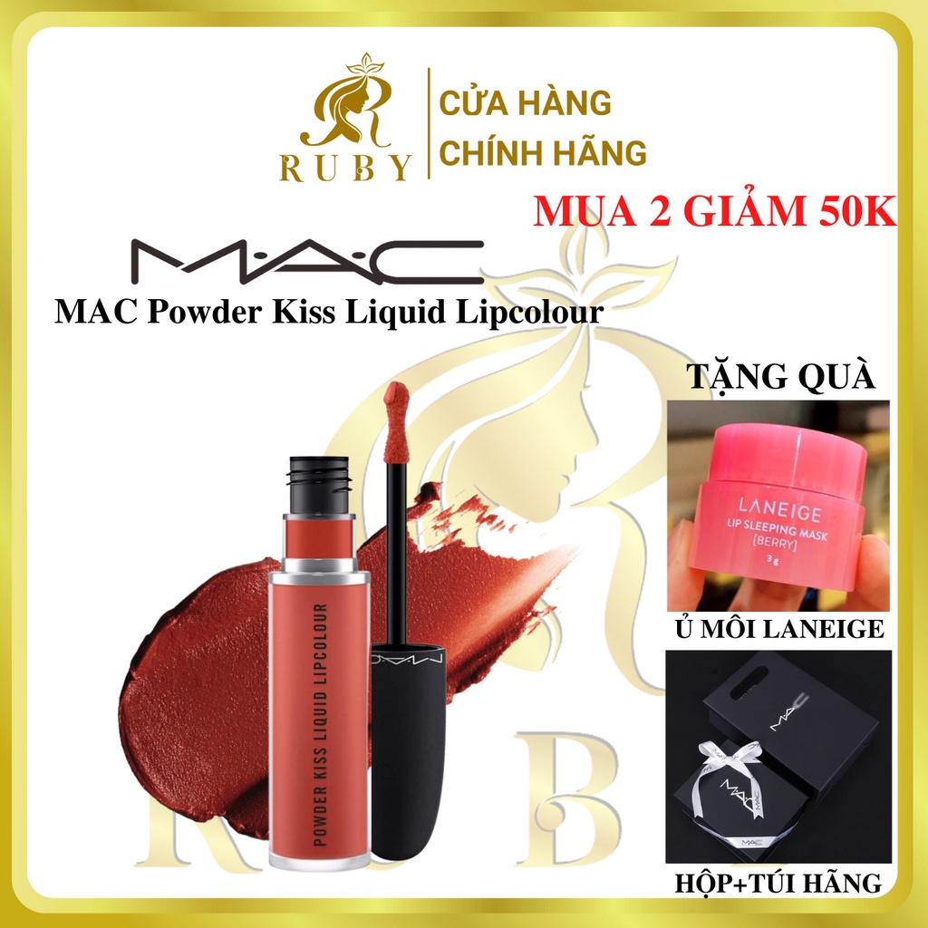 Son Kem Mac Powder Kiss Liquid lipcolour full 5ml, Son Mac Chính hãng, Tiệm Son Ruby