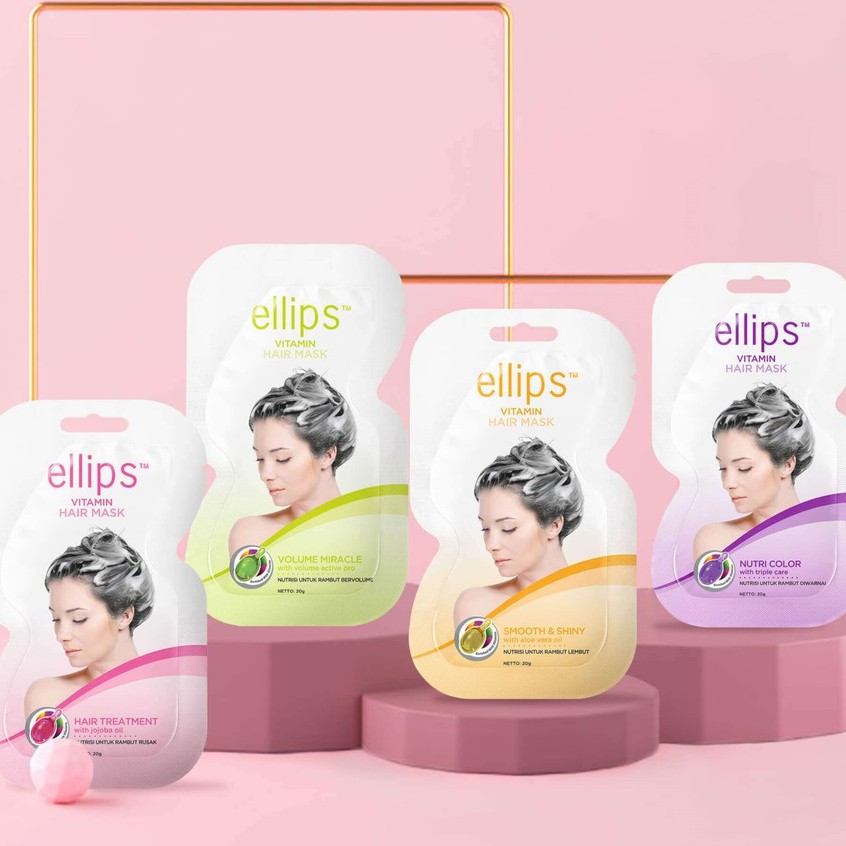 Kem Ủ Tóc Ellips Hair Treatment, Nutri Color, Smooth & Shiny, Volume Miracle 20G