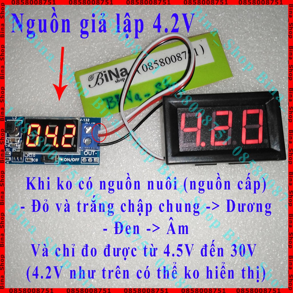 Vôn kế DC 3 dây 0V-30V / 4.5V~30V 0.56 inch