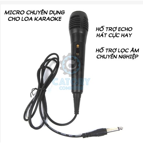 Micro Karaoke 6.5mm Tích Hợp Echo Chuyên Dụng Cho Loa Bluetooth Hát Karaoke (Jack To)