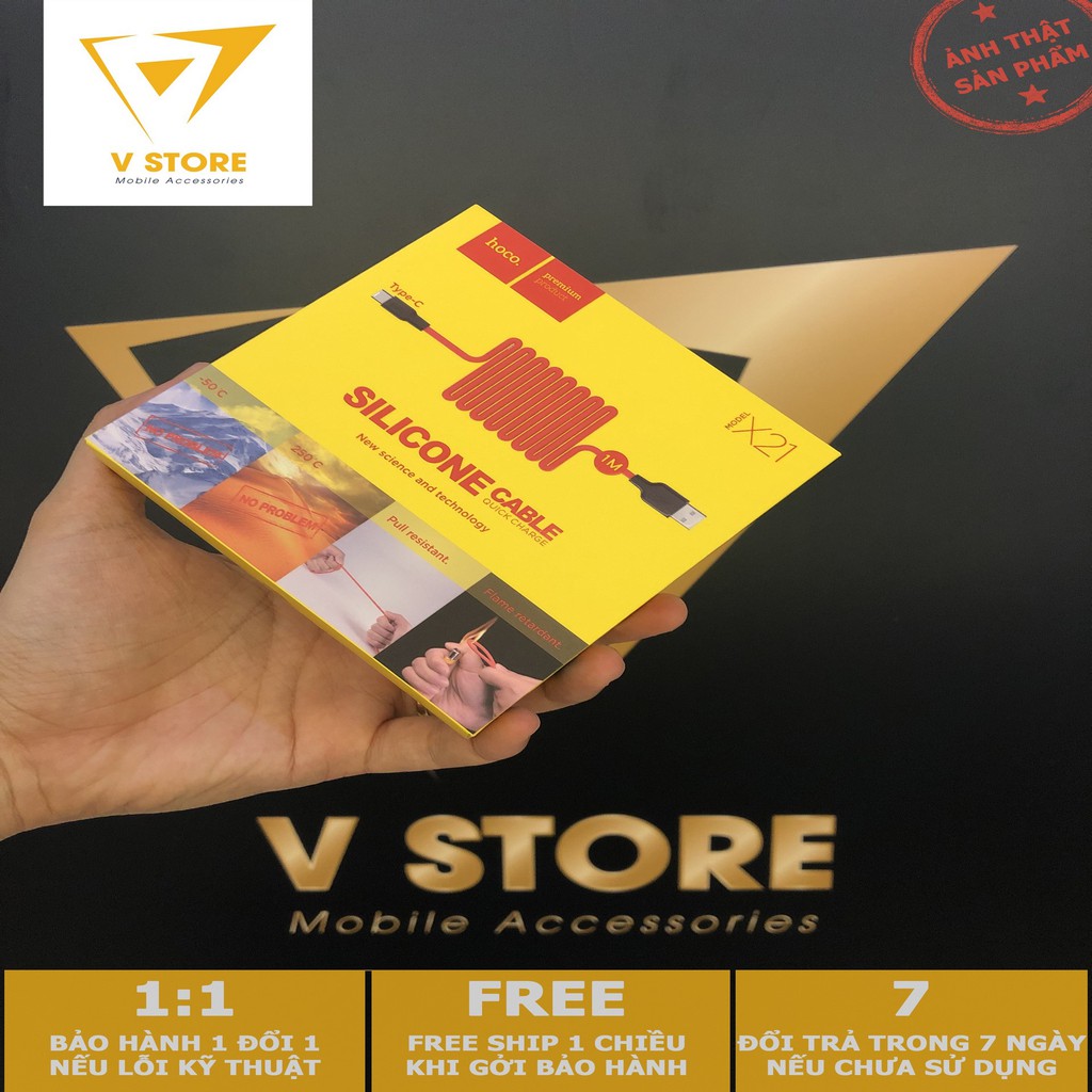 CÁP SẠC NHANH HOCO X21 SILICON TYPE-C 2A CHO ANDROID - DÀI 1M - [HOCO ĐÀ NẴNG]