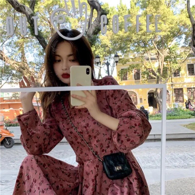 VÁY NHUNG TĂM, HOA NHÍ DÁNG DÀI, XINH XẮN TIỂU THƯ | BigBuy360 - bigbuy360.vn