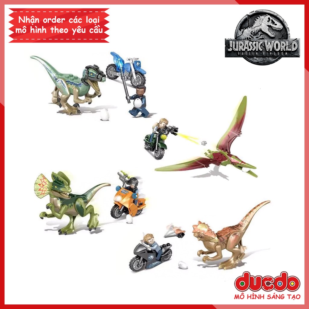 SY1113 Combo set 4 khủng long trong Jurassic World - Đồ chơi Lắp ghép Xếp hình Minifigues Mini Mô hình