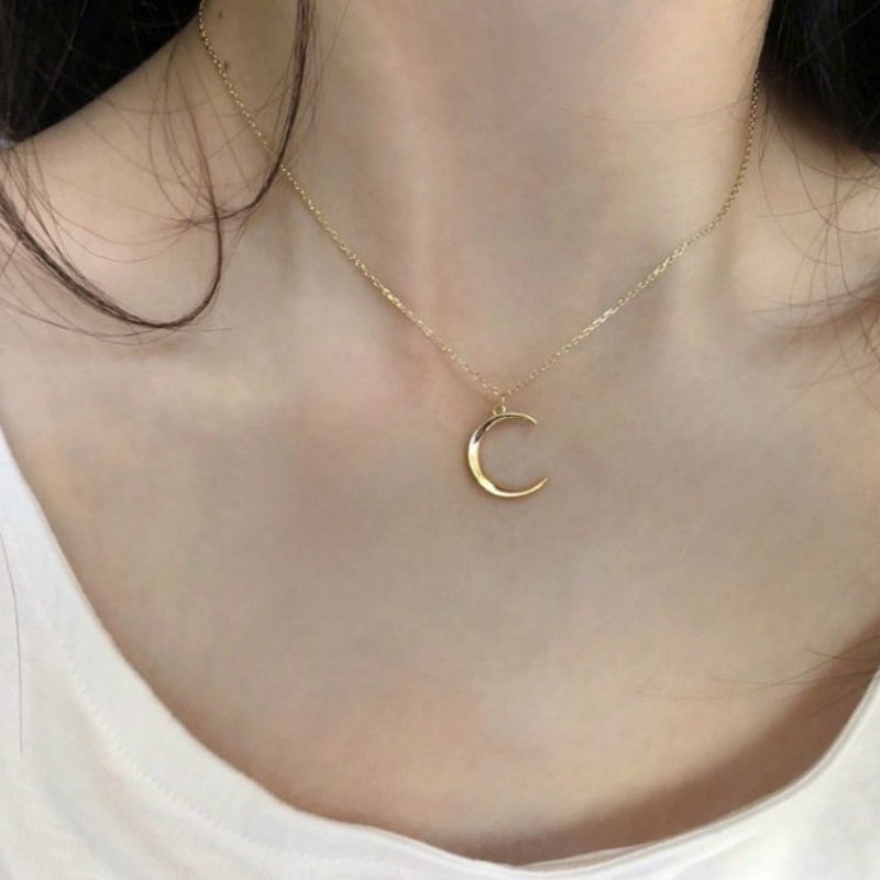 1 Vòng cổ hợp kim mặt hình mặt trăng dễ thương