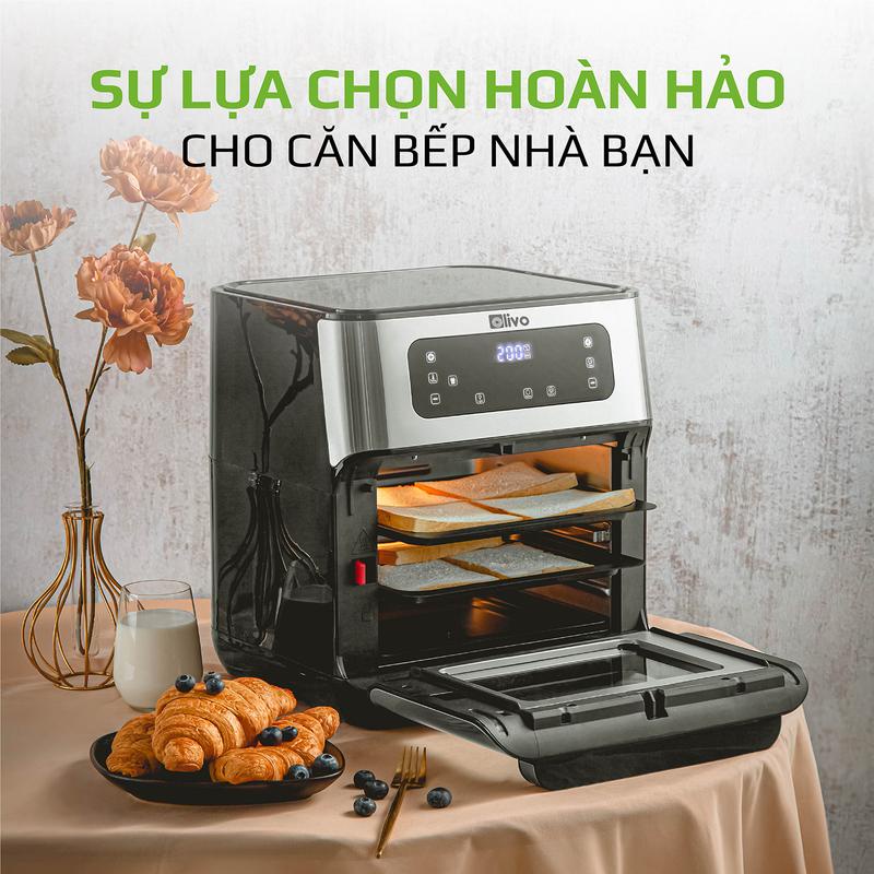 [Mã ELHADEV giảm 4% đơn 300K] Nồi chiên không dầu đa chức năng OLIVO AF 12