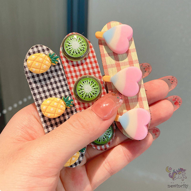 Kẹp tóc kiểu khóa dán phong cách hoạt hình thời trang Hàn Quốc đáng yêu cho bé gái