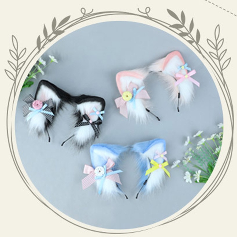 Băng Đô Cài Tóc Hình Tai Thú Bông Đáng Yêu Dành Cho Nữ