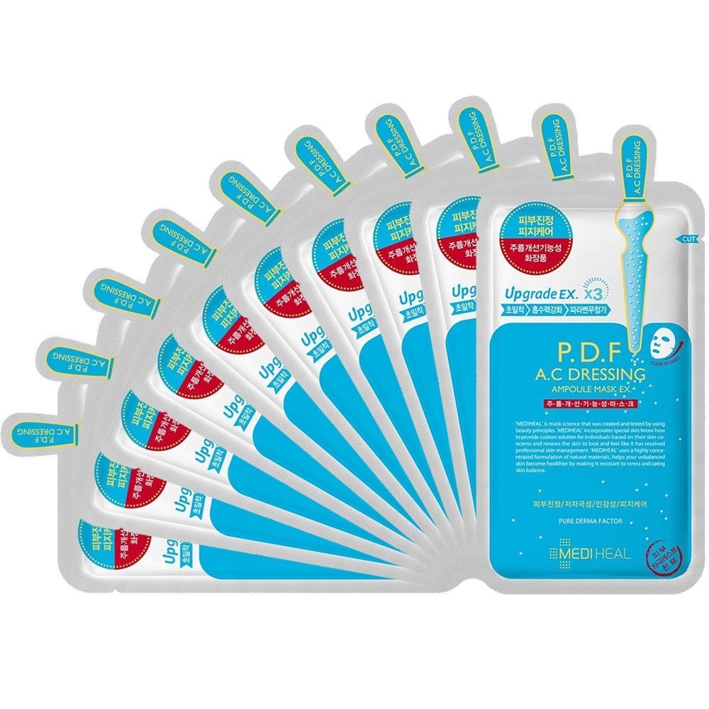 [Mã FMCGMALL - 8% đơn 250K] Hộp 10 Mặt Nạ Làm Dịu Da Mụn Mediheal P.D.F AC-Dressing Ampoule Mask 25ml x [10 - P.D.F]