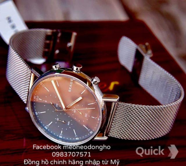 (Auth) ĐỒNG HỒ NAM/NỮ SKAGEN HALD SILVER GREY